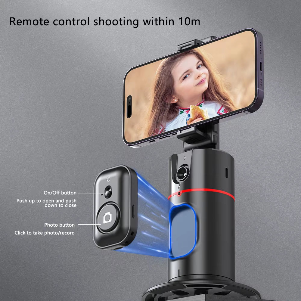 Portable P02 360° Rotation Gimbal Stabilizer Selfie Stick Monopod Desktop Tracking Gimbal PTZ for Tiktok Smartphone Live