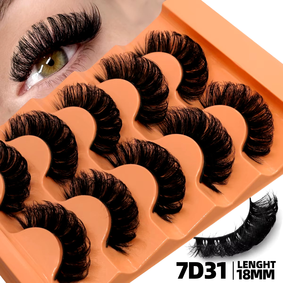 5 Pairs Fluffy Eyelashes 8D Volume False Lashes Russian Strip Lashes Extensions Thick Soft Curly Fake Lashes Makeup